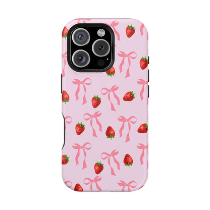 Pink Bows & Strawberry MagSafe iPhone® Case