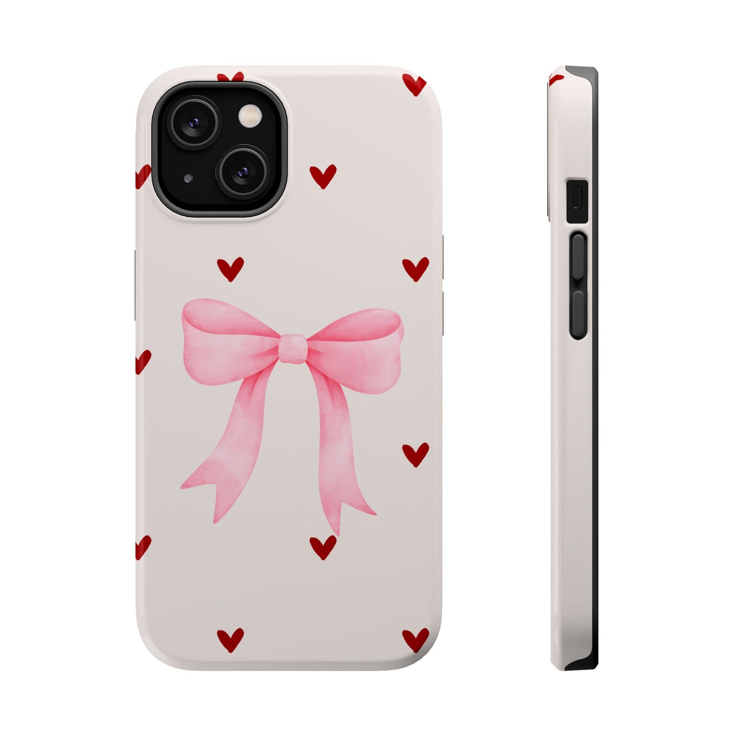 Pink Bow & Red Hearts MagSafe iPhone® Case