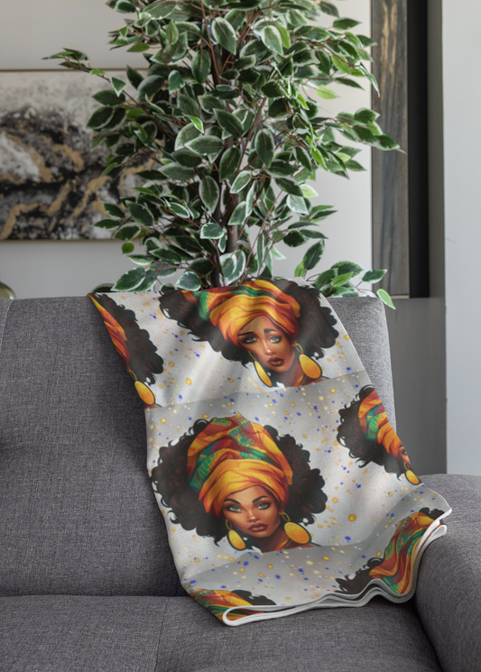 African Queen Cozy Plush Throw Blanket