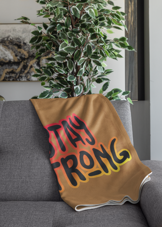 Stay Strong Cozy Plush Throw Blanket