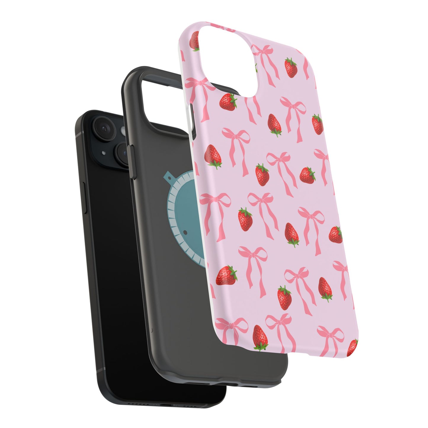Pink Bow & Strawberry MagSafe iPhone® Case
