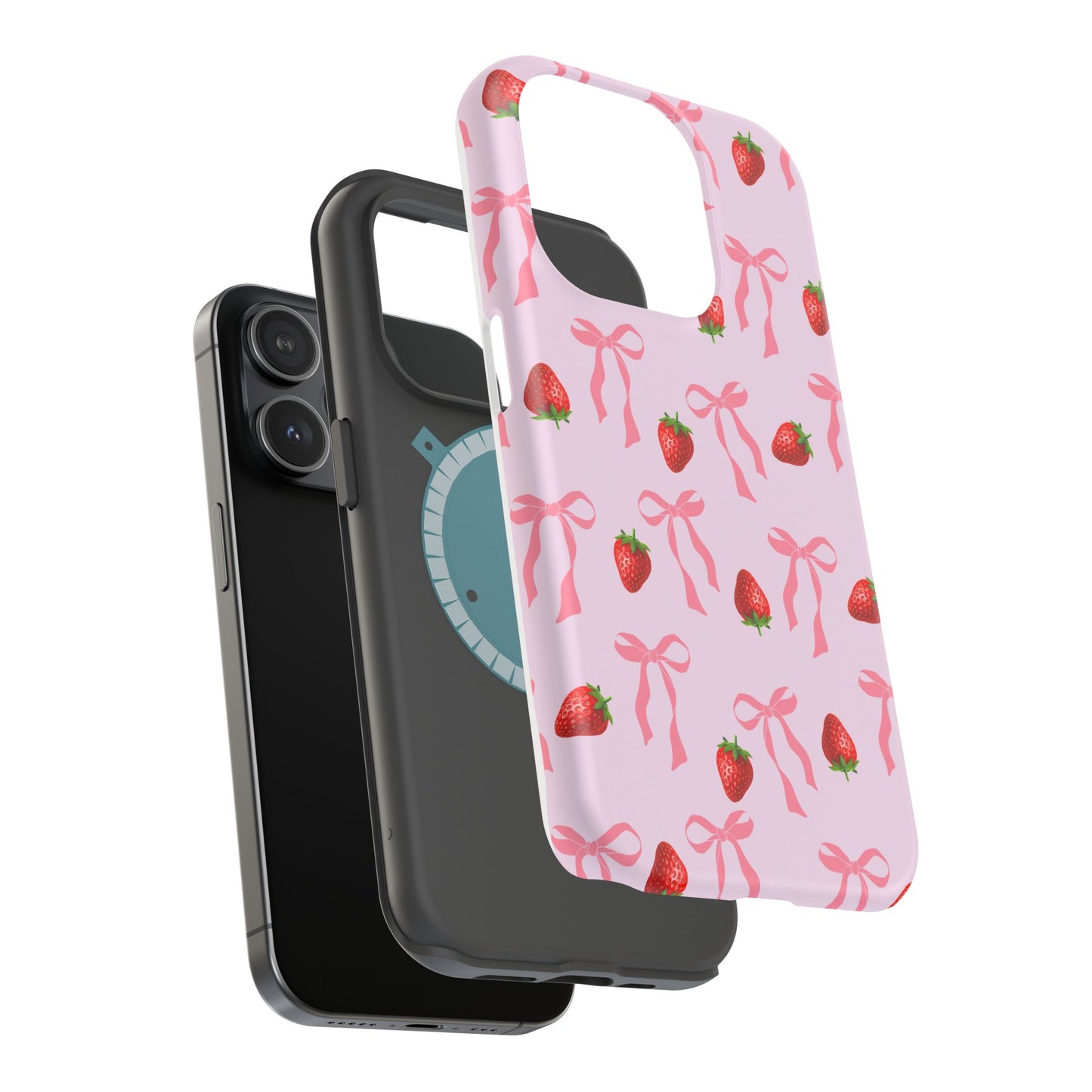 Pink Bow & Strawberry MagSafe iPhone® Case