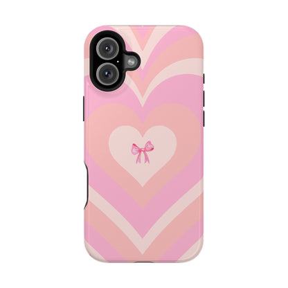 Pink Bow & Big Hearts MagSafe iPhone® Case