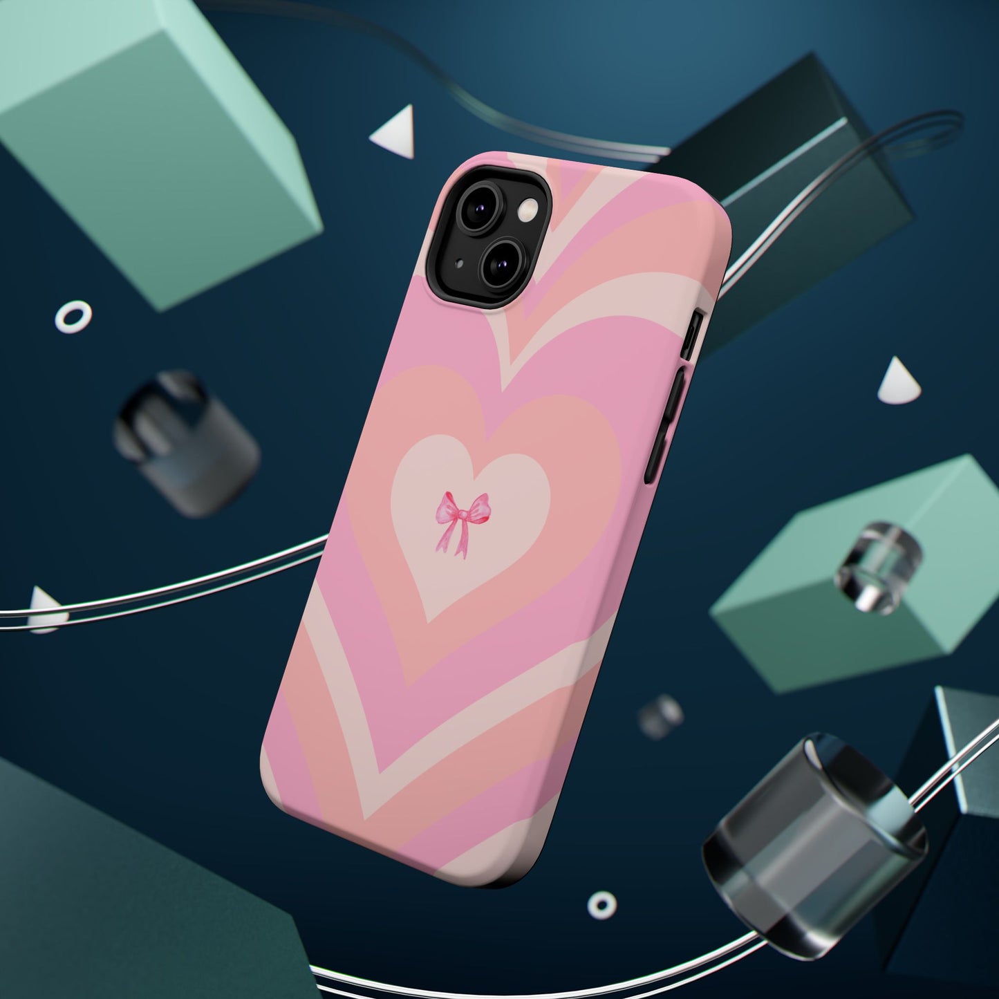 Pink Bow & Big Hearts MagSafe iPhone® Case