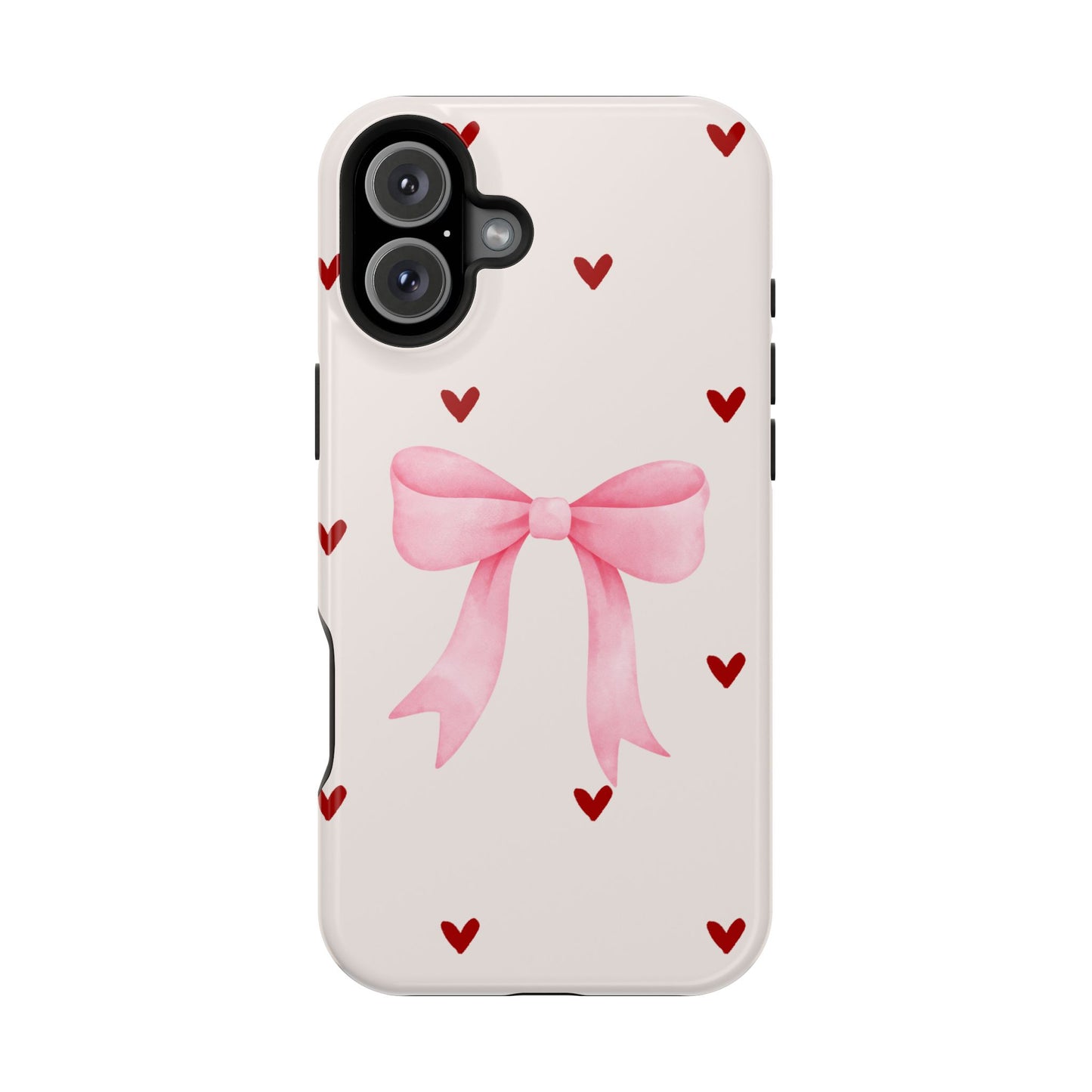 Pink Bow & Red Hearts MagSafe iPhone® Case