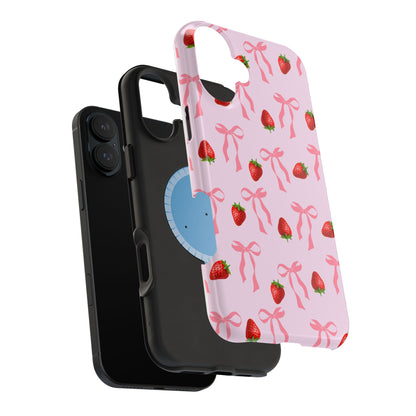 Pink Bow & Strawberry MagSafe iPhone® Case
