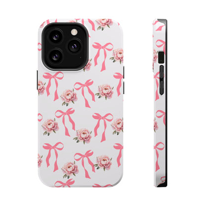 Pink Bow & Flowers MagSafe iPhone® Case