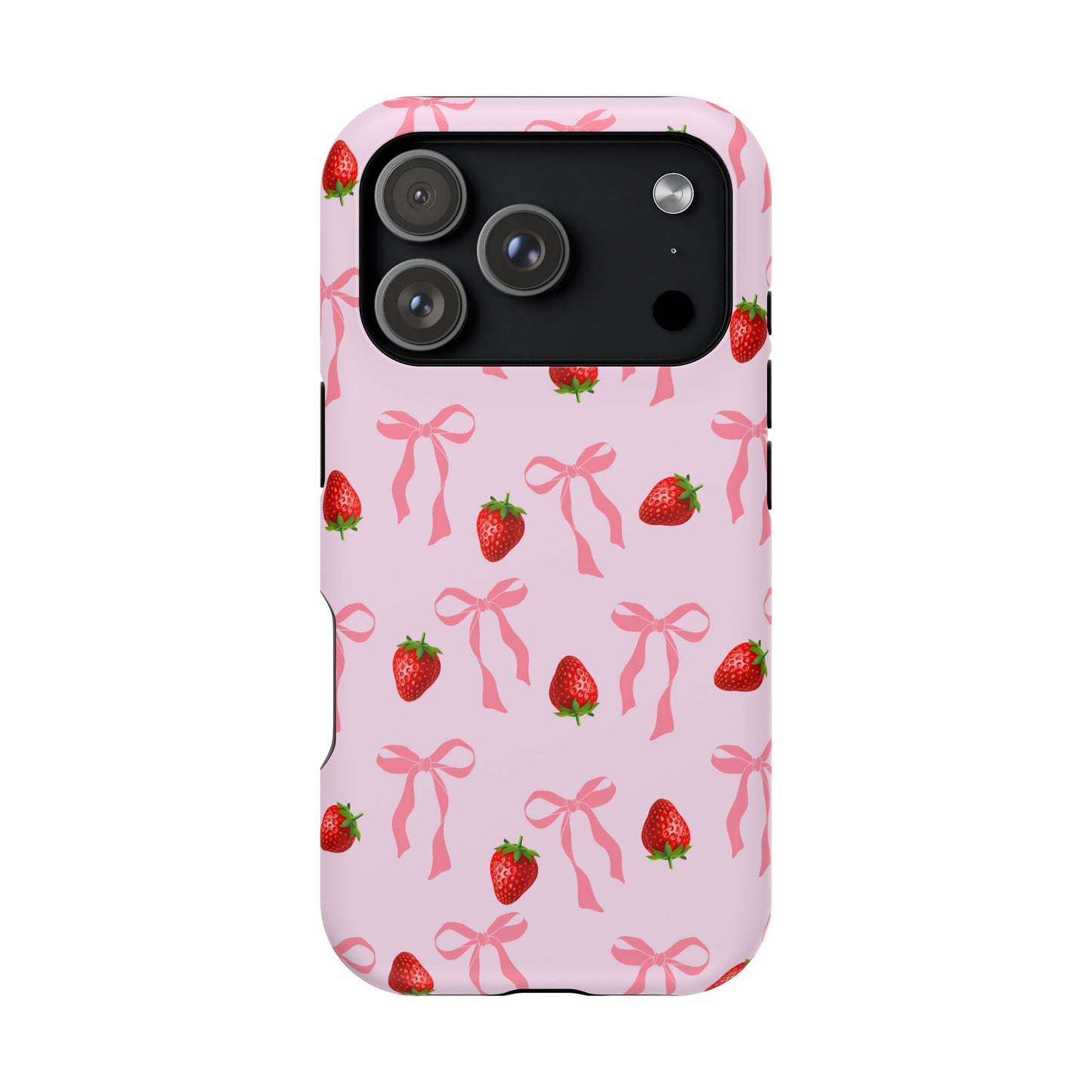 Pink Bow & Strawberry MagSafe iPhone® Case