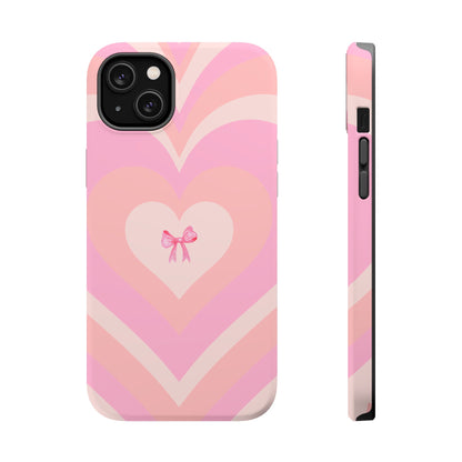 Pink Bow & Big Hearts MagSafe iPhone® Case