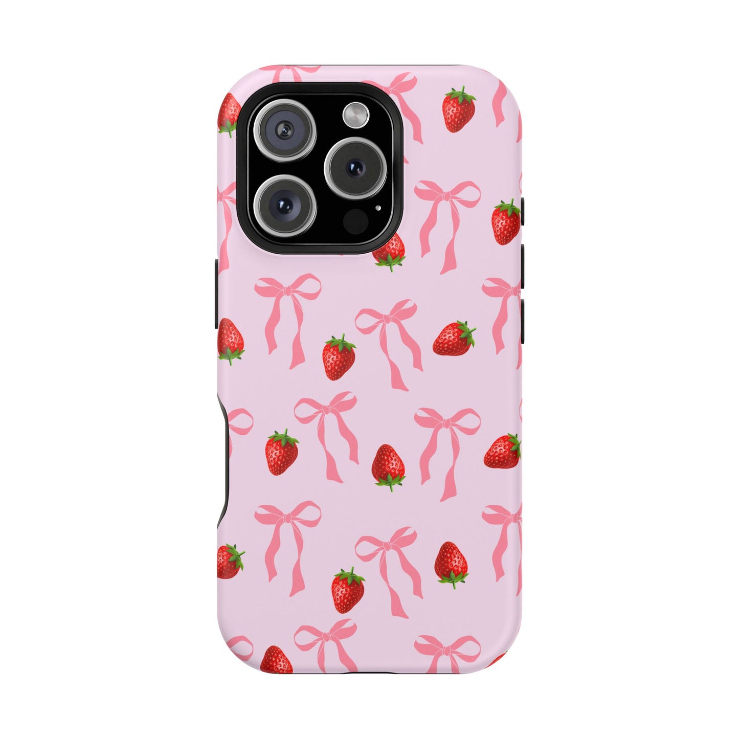 Pink Bow & Strawberry MagSafe iPhone® Case