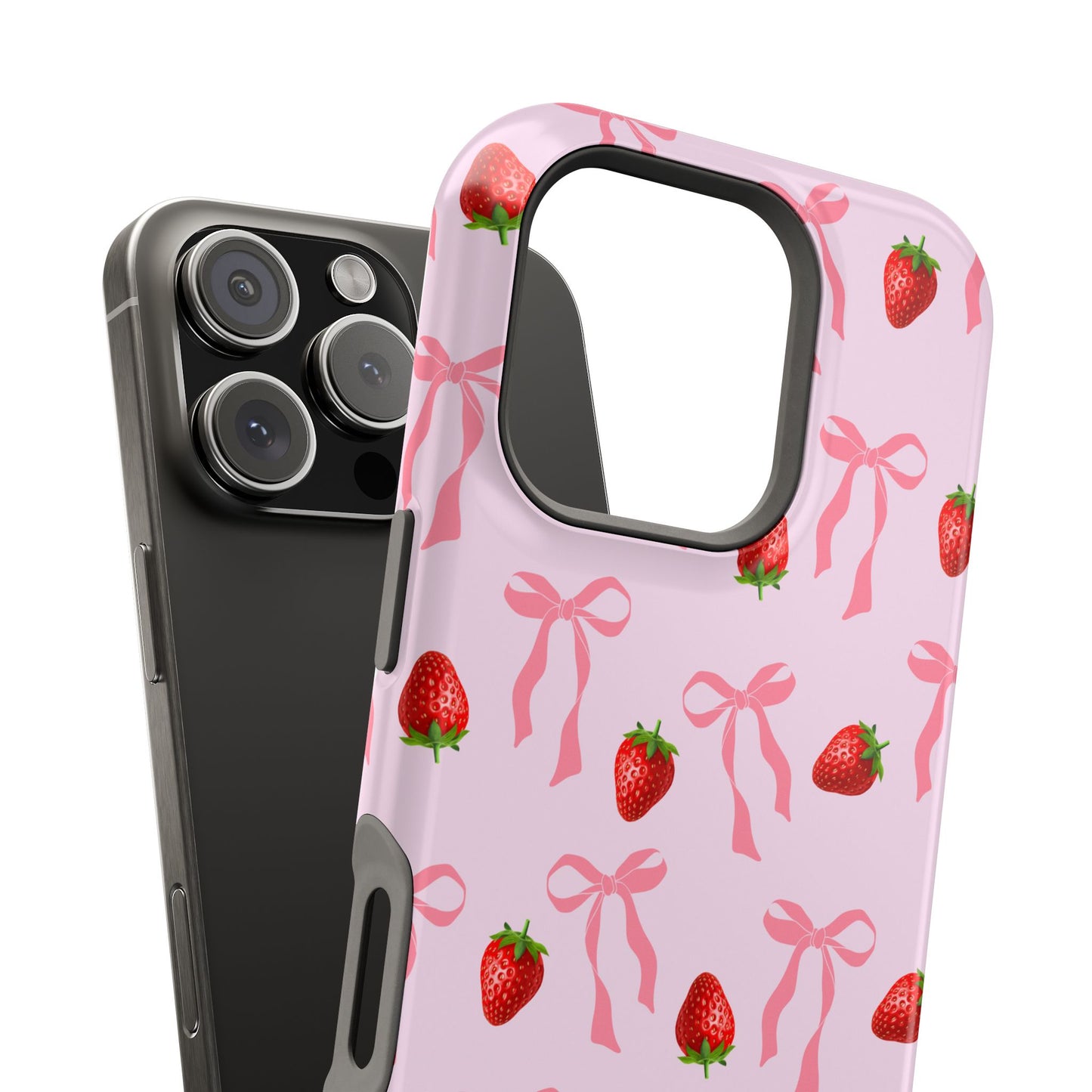 Pink Bow & Strawberry MagSafe iPhone® Case