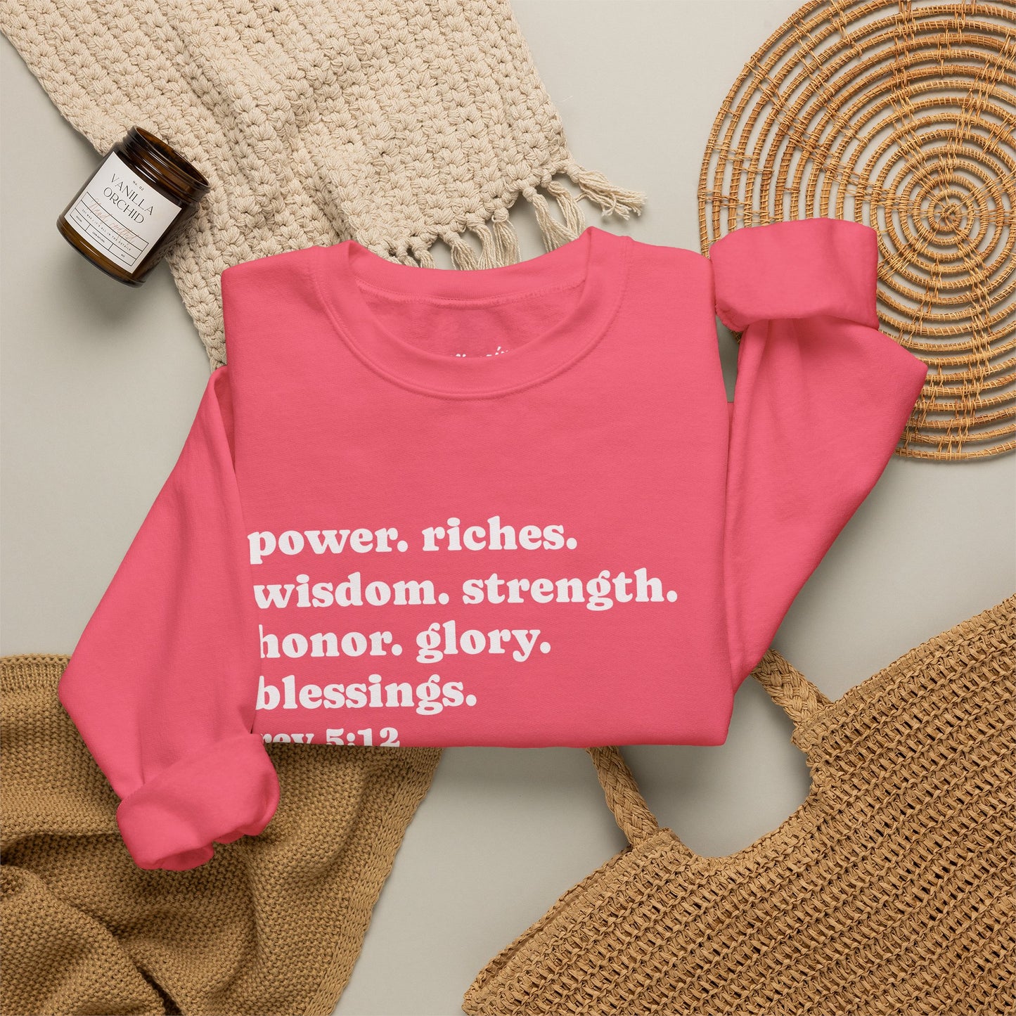Declaring Your Power. Riches. Wisdom. Strength Crewneck Sweatshirt