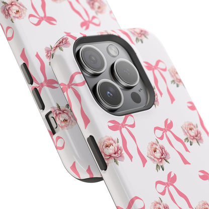 Pink Bow & Flowers MagSafe iPhone® Case