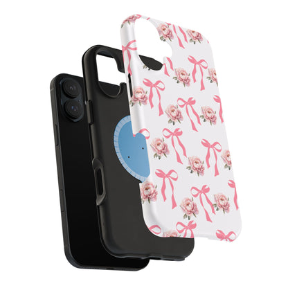 Pink Bow & Flowers MagSafe iPhone® Case