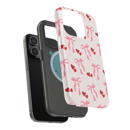 Pink Bows & Hearts MagSafe iPhone® Case