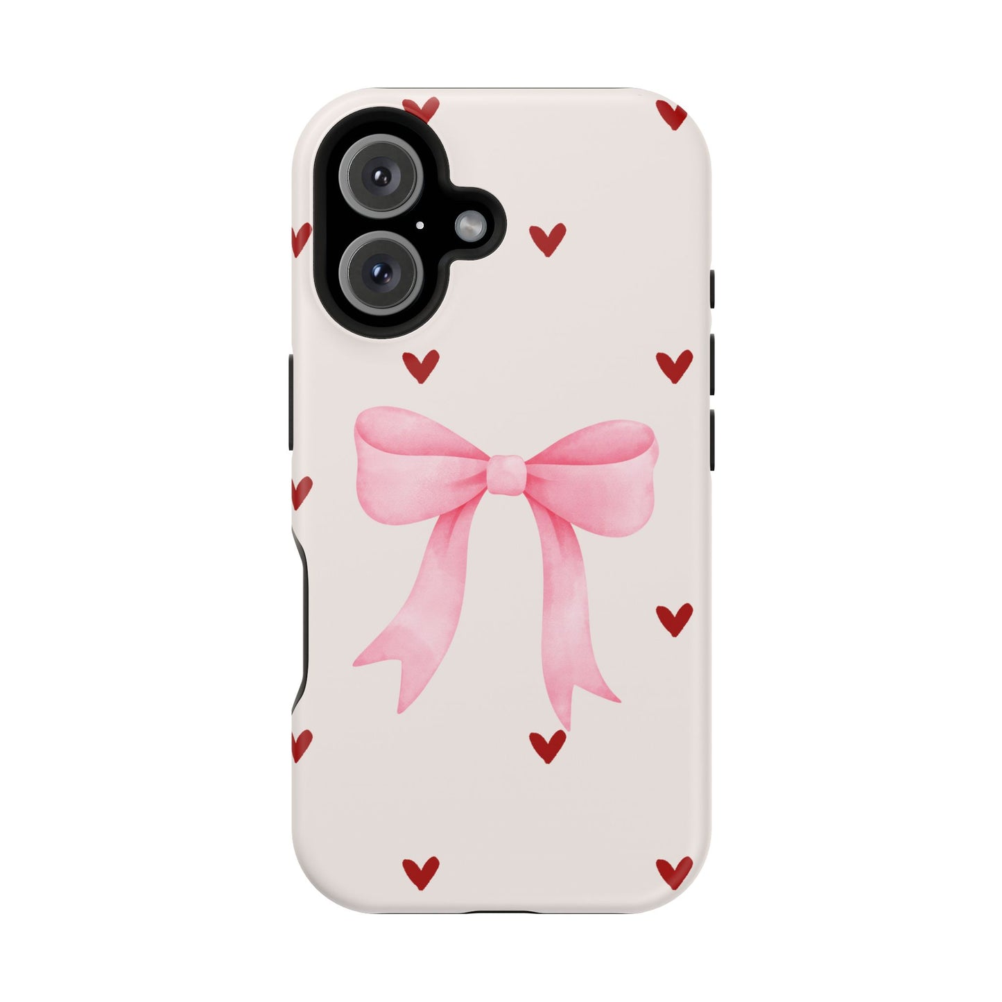 Pink Bow & Red Hearts MagSafe iPhone® Case