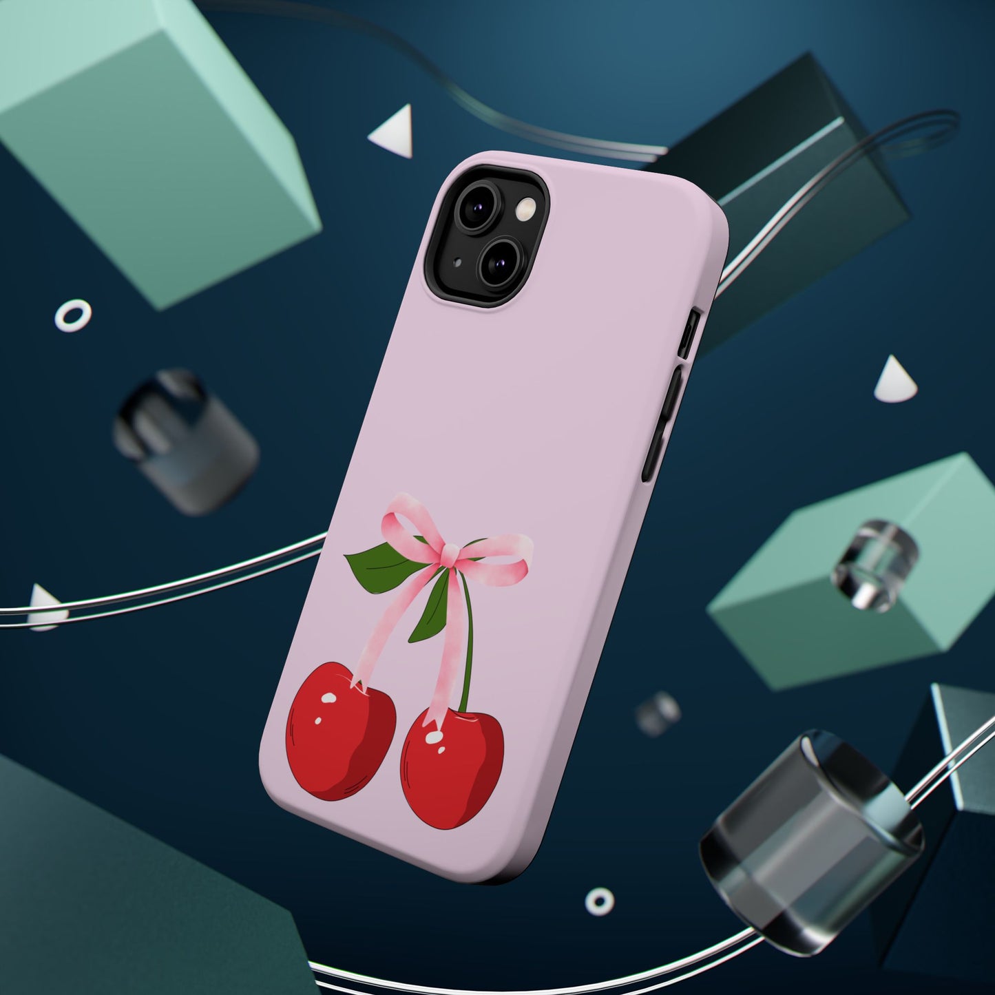 Pink Bow & Cherry MagSafe iPhone® Case