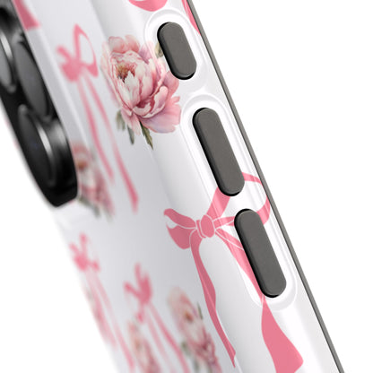 Pink Bow & Flowers MagSafe iPhone® Case