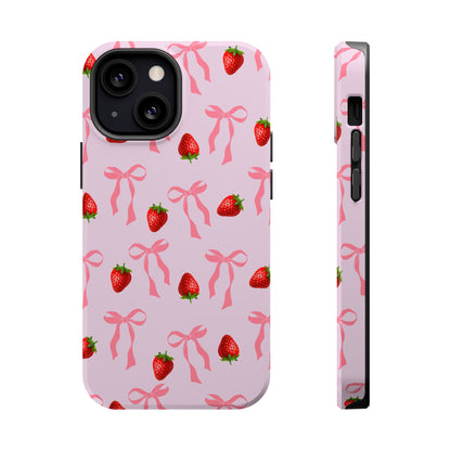 Pink Bow & Strawberry MagSafe iPhone® Case