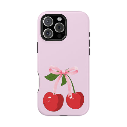 Pink Bow & Cherry MagSafe iPhone® Case