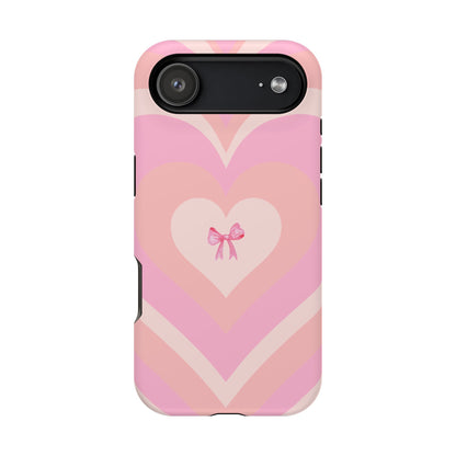 Pink Bow & Big Hearts MagSafe iPhone® Case