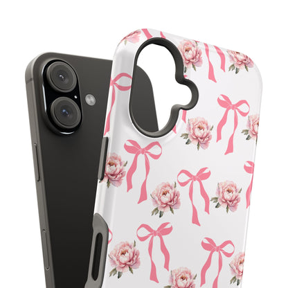 Pink Bow & Flowers MagSafe iPhone® Case