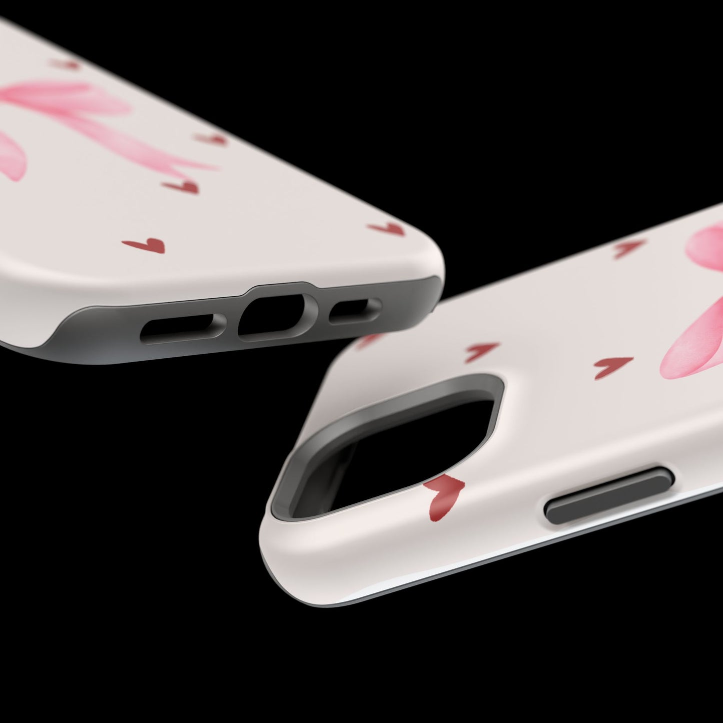 Pink Bow & Red Hearts MagSafe iPhone® Case