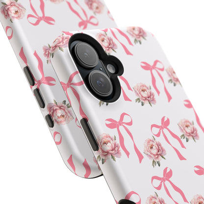 Pink Bow & Flowers MagSafe iPhone® Case