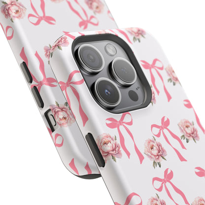 Pink Bow & Flowers MagSafe iPhone® Case