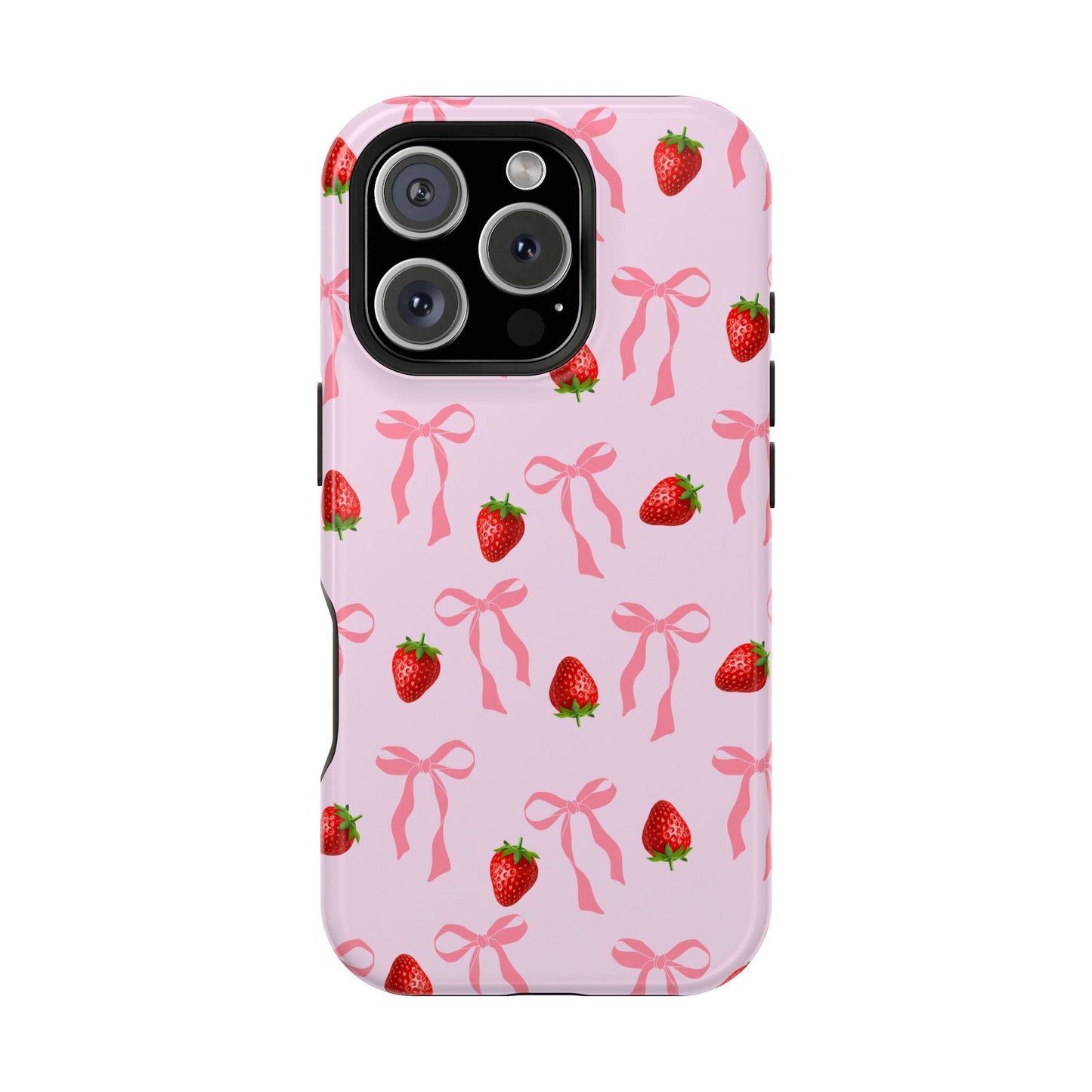 Pink Bow & Strawberry MagSafe iPhone® Case