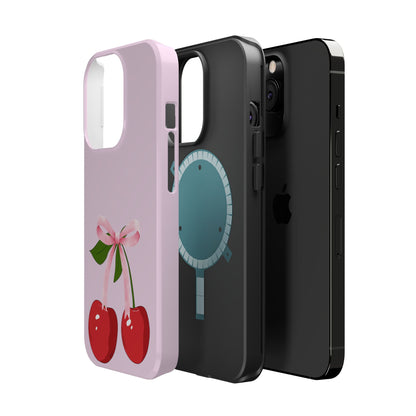 Pink Bow & Cherry MagSafe iPhone® Case