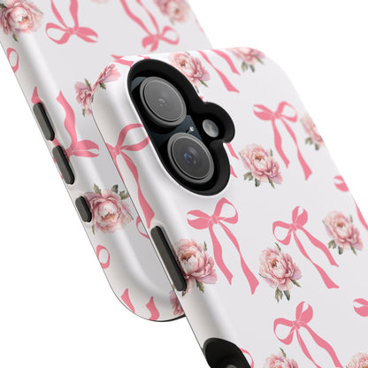 Pink Bow & Flowers MagSafe iPhone® Case