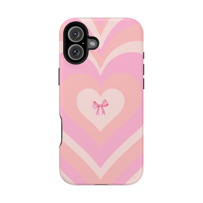 Pink Bow & Big Hearts MagSafe iPhone® Case