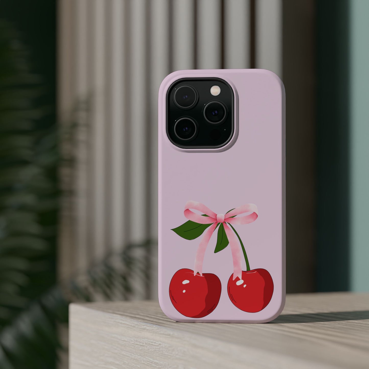 Pink Bow & Cherry MagSafe iPhone® Case