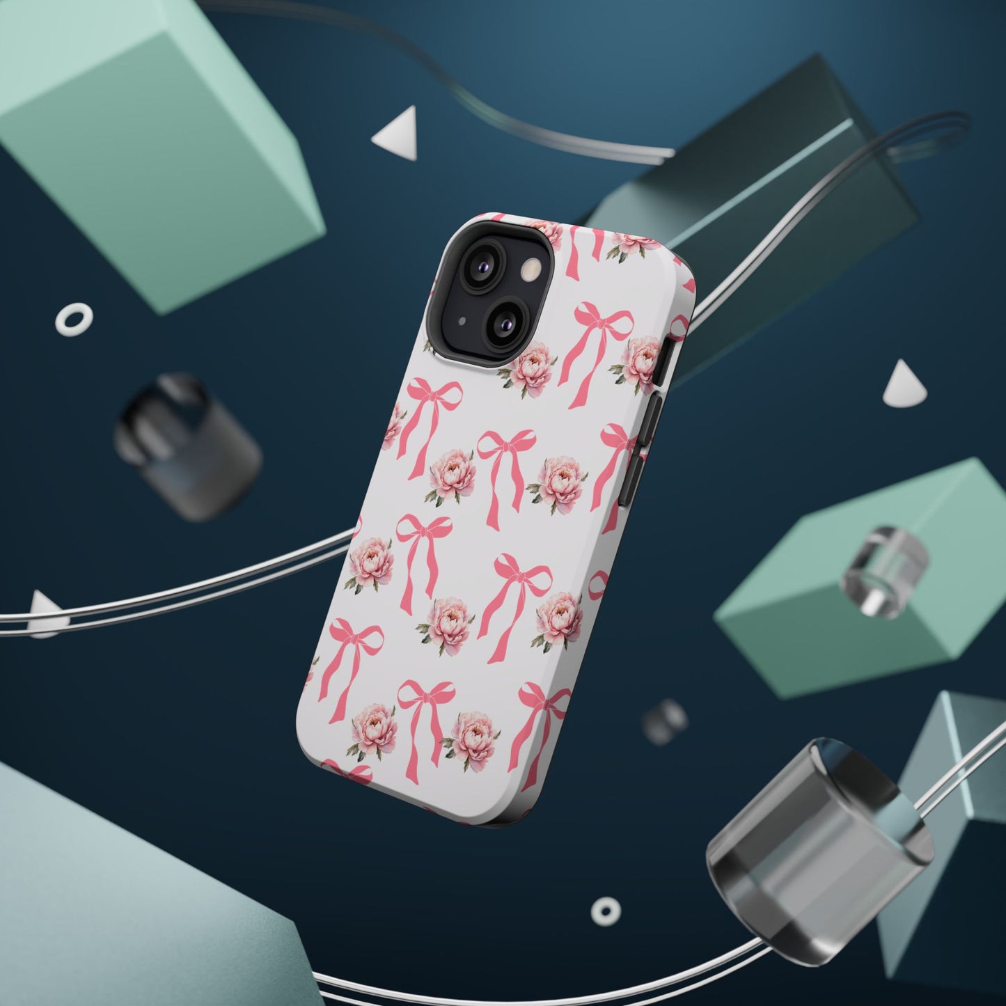 Pink Bow & Flowers MagSafe iPhone® Case