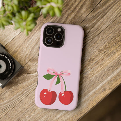 Pink Bow & Cherry MagSafe iPhone® Case