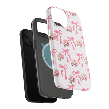Pink Bow & Flowers MagSafe iPhone® Case