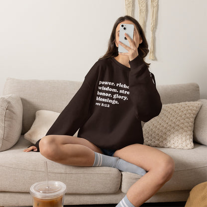 Declaring Your Power. Riches. Wisdom. Strength Crewneck Sweatshirt