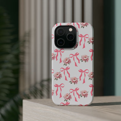 Pink Bow & Flowers MagSafe iPhone® Case