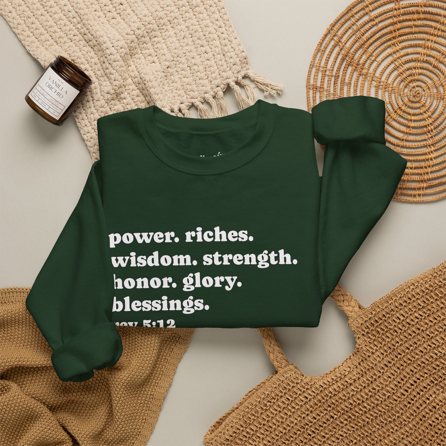 Declaring Your Power. Riches. Wisdom. Strength Crewneck Sweatshirt