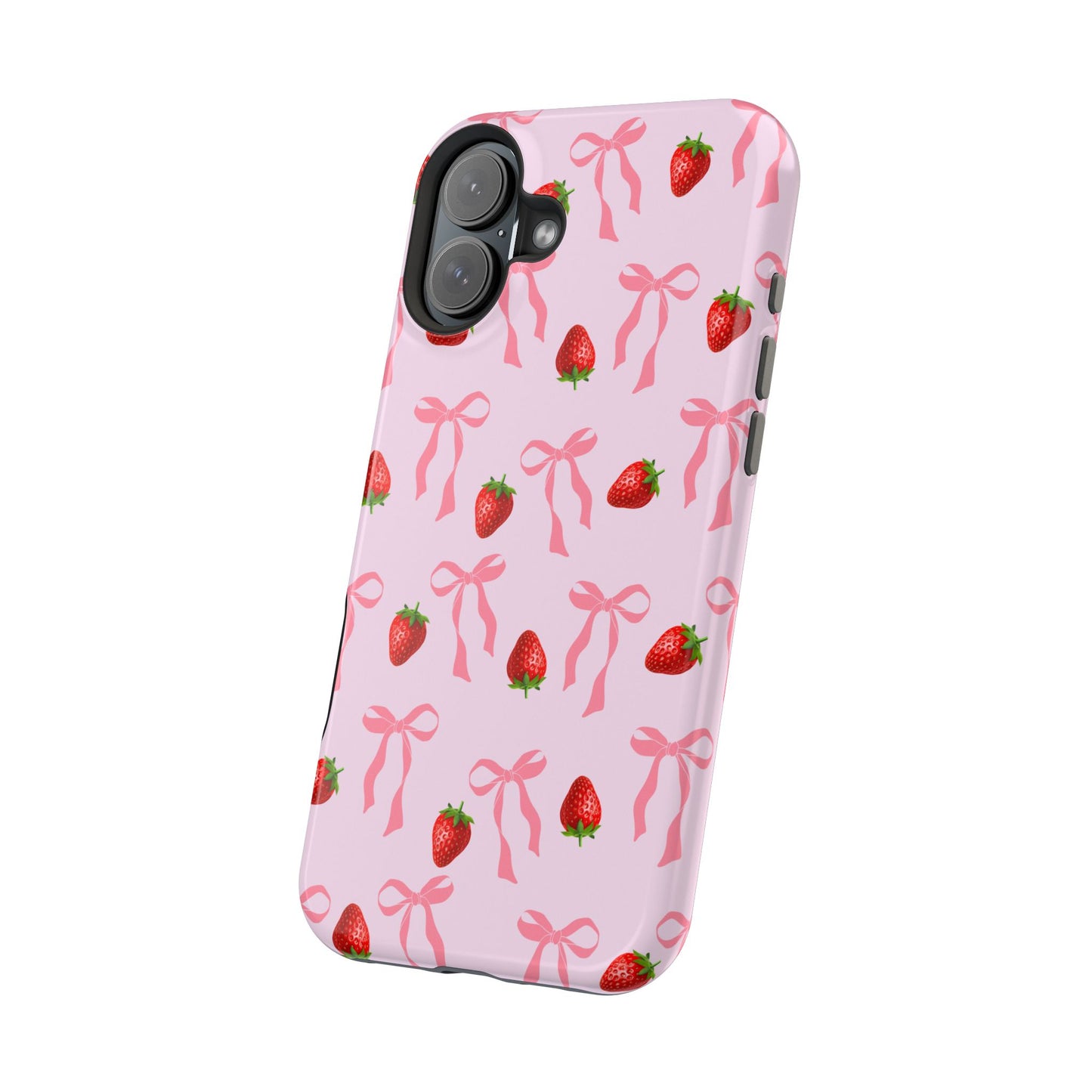 Pink Bow & Strawberry MagSafe iPhone® Case
