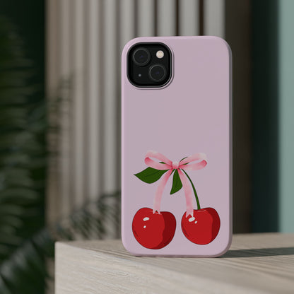 Pink Bow & Cherry MagSafe iPhone® Case