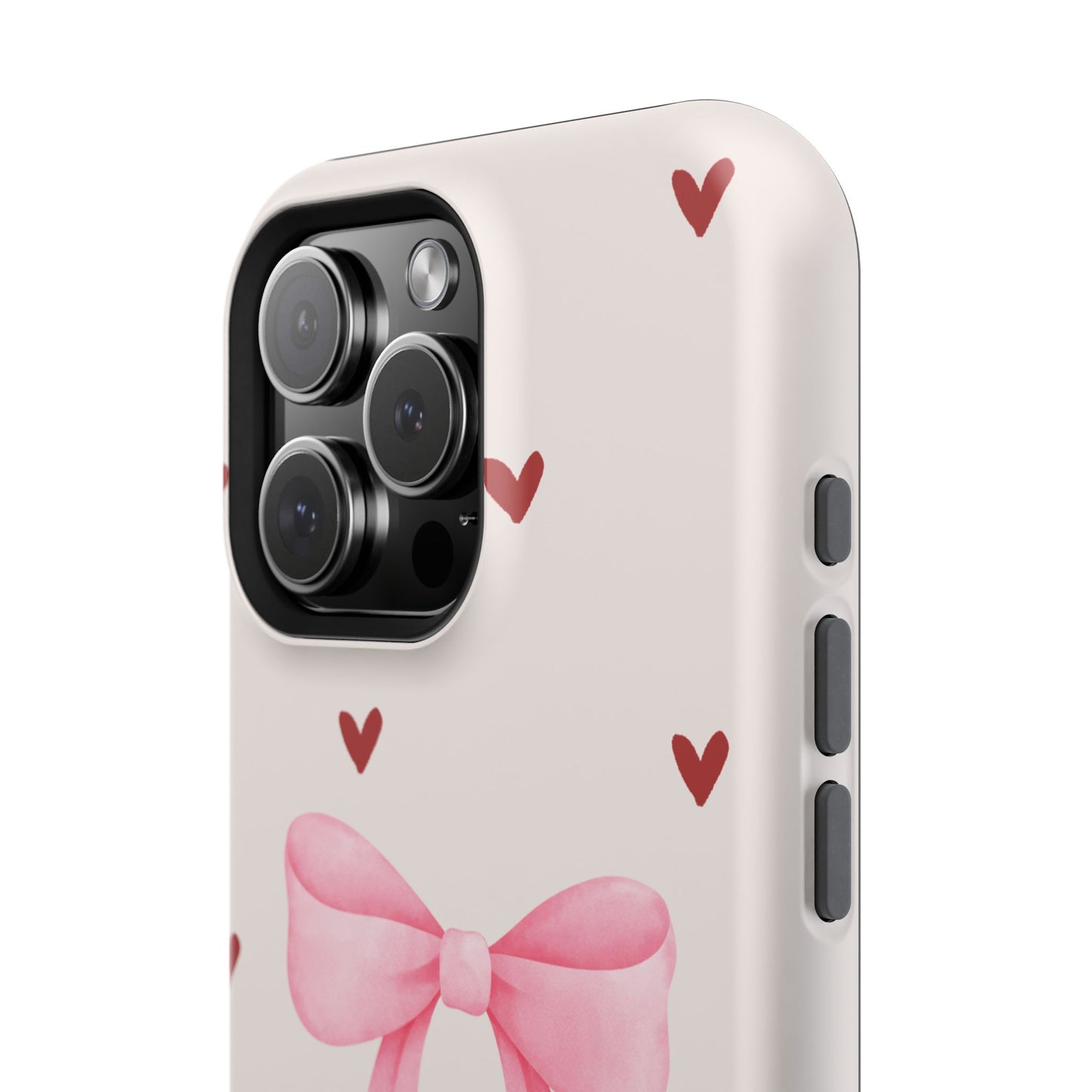 Pink Bow & Red Hearts MagSafe iPhone® Case