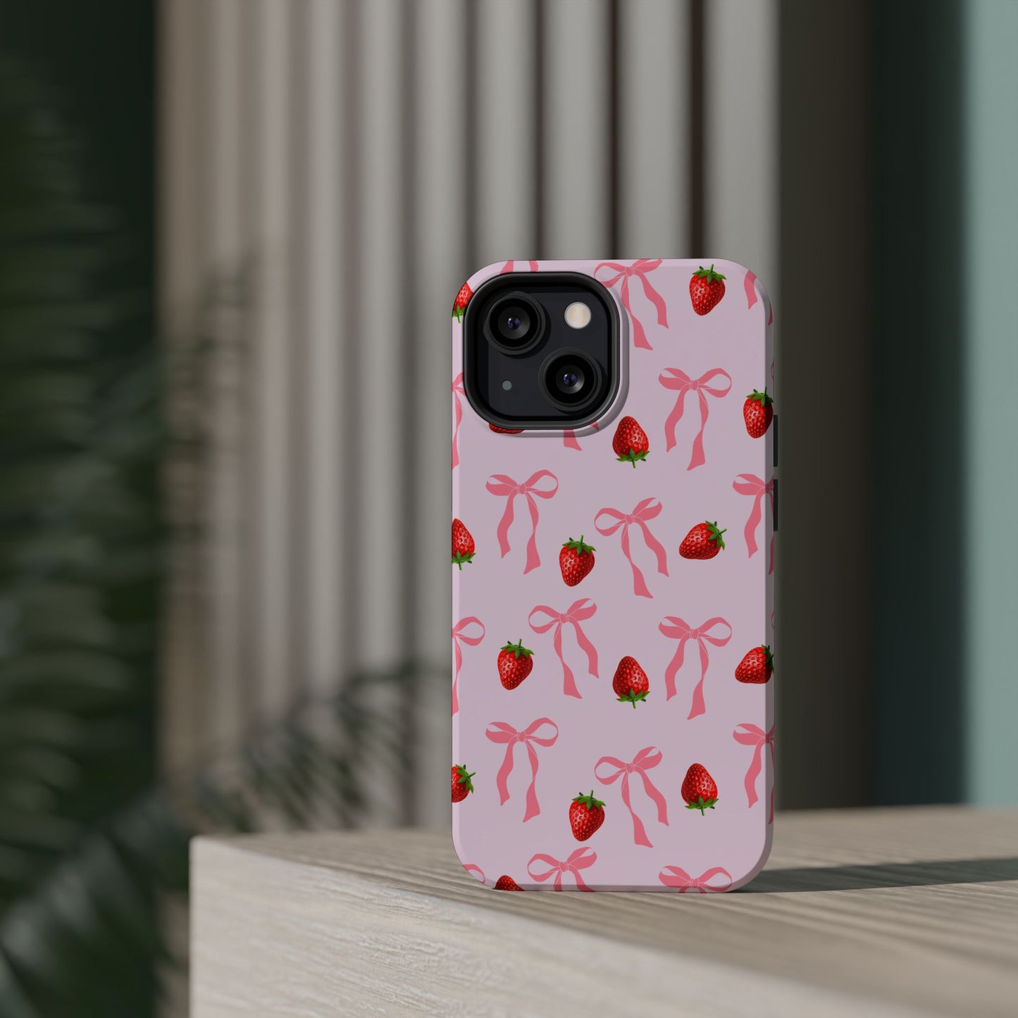 Pink Bow & Strawberry MagSafe iPhone® Case
