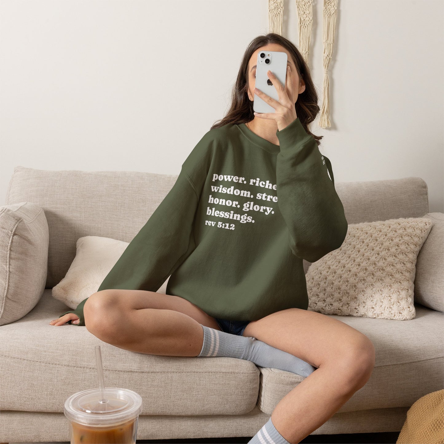 Declaring Your Power. Riches. Wisdom. Strength Crewneck Sweatshirt
