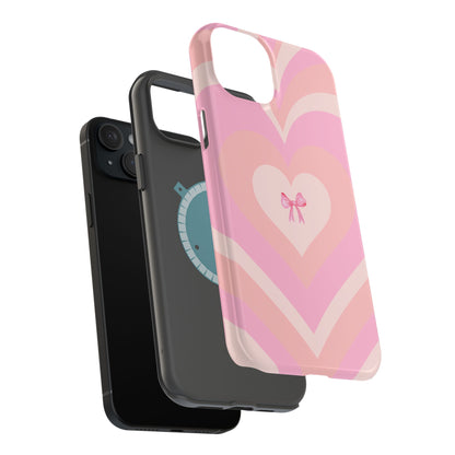 Pink Bow & Big Hearts MagSafe iPhone® Case