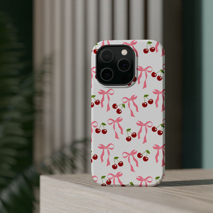 Pink Bows & Cherry MagSafe iPhone® Case
