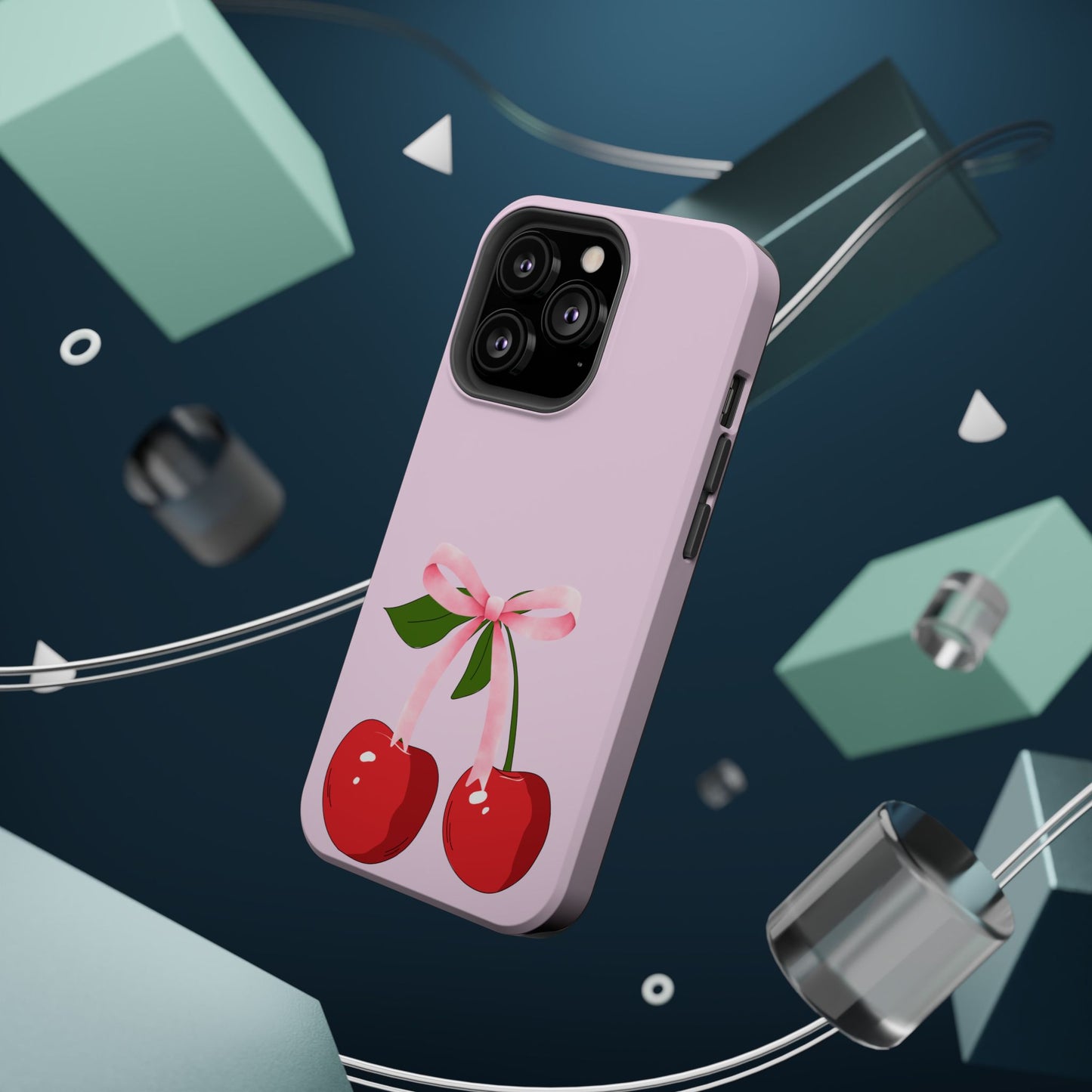 Pink Bow & Cherry MagSafe iPhone® Case