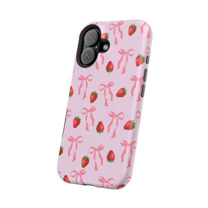 Pink Bow & Strawberry MagSafe iPhone® Case
