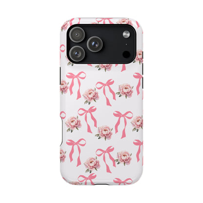 Pink Bow & Flowers MagSafe iPhone® Case